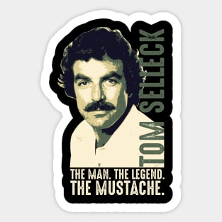 Tom Selleck The Man The Legend The Mustache Sticker